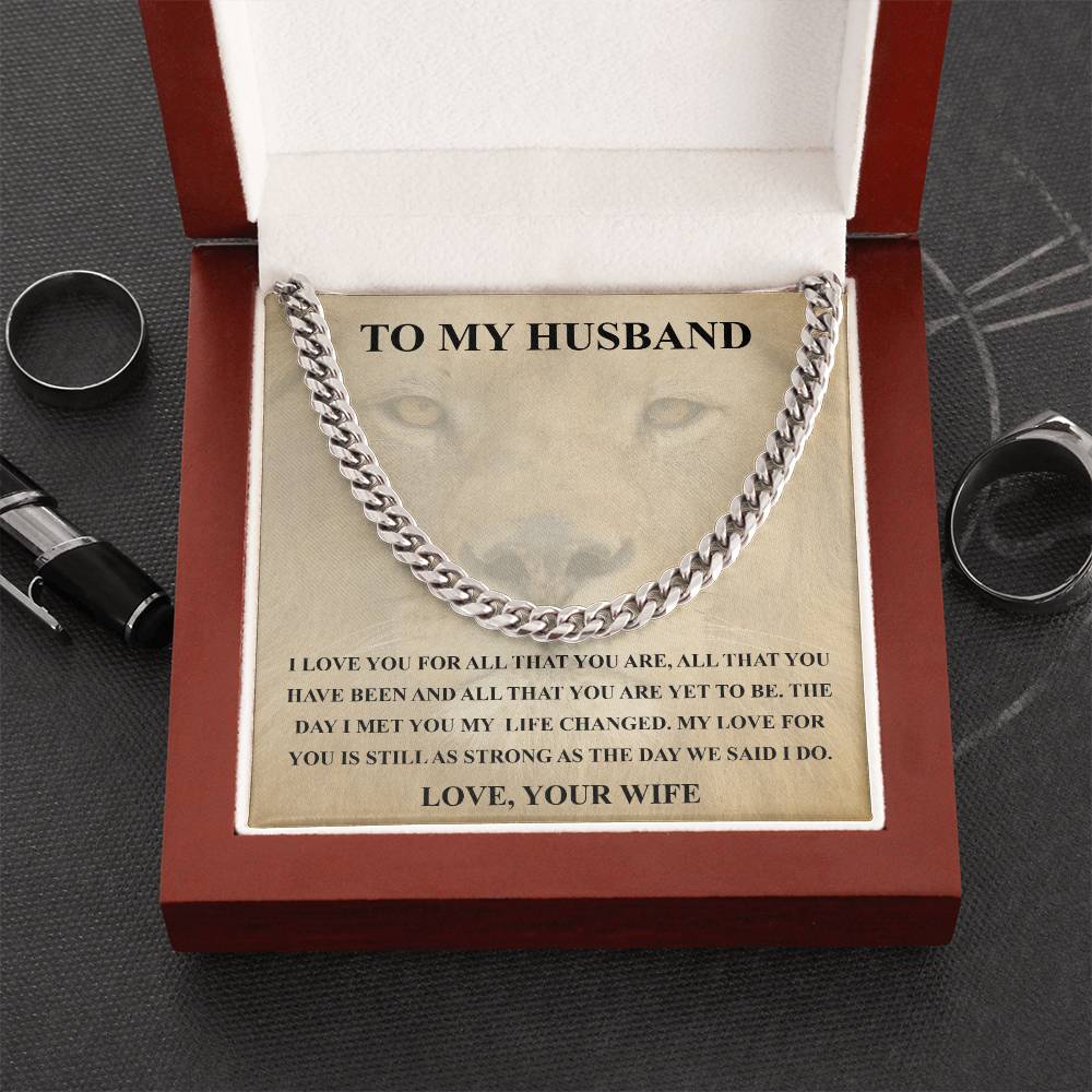 Husband Fathers Day Gift Silver Cuban Link Chain For Men Husband Birthday Gift Anniversary Gift For Husband From Wife