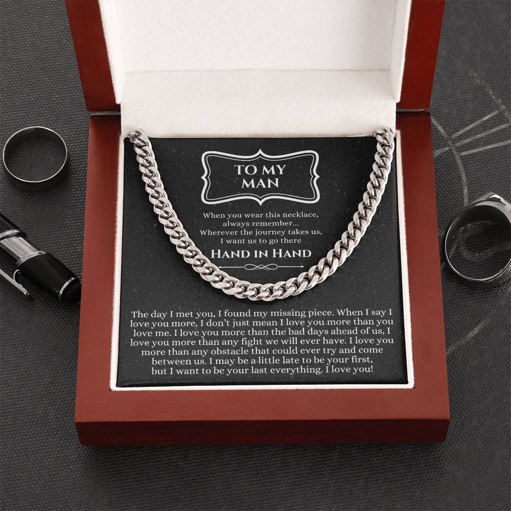 Valentines Day Gift For Him Chain Necklace Gift For Him Promise Necklace Gift To My Man Birthday Gift For Boyfriend An Cuban Link Chain