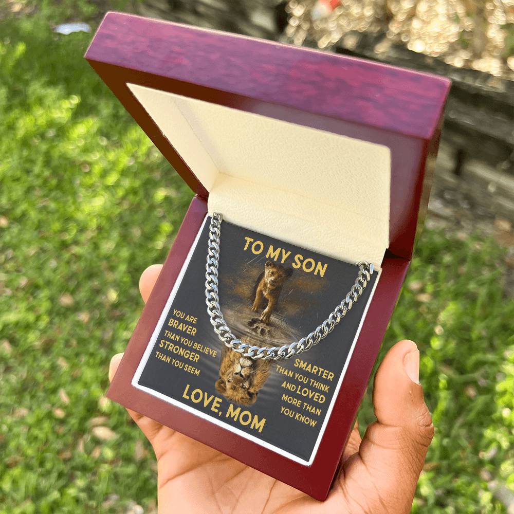 To My Son - Love Mom Cuban Link Chain