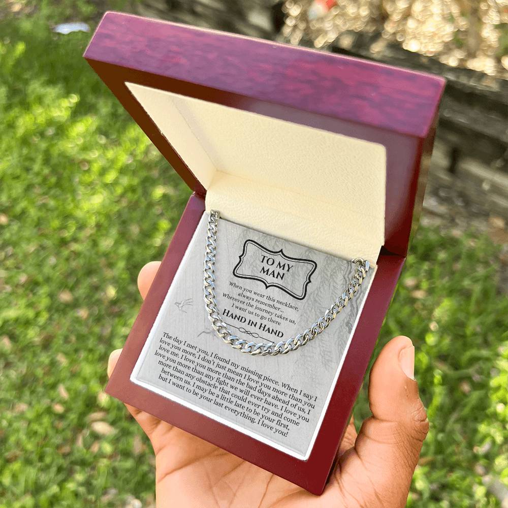Valentines Day Gift For Him Chain Necklace Gift For Him Promise Necklace Gift To My Man Birthday Gift For Boyfriend An Cuban Link Chain