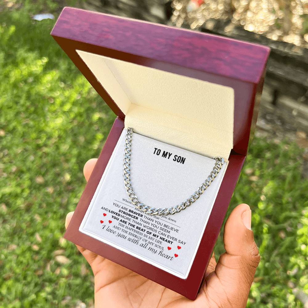 The Energy Of My Soul I Love You With All My Heart Gift For Son Cuban Link Chain Necklace