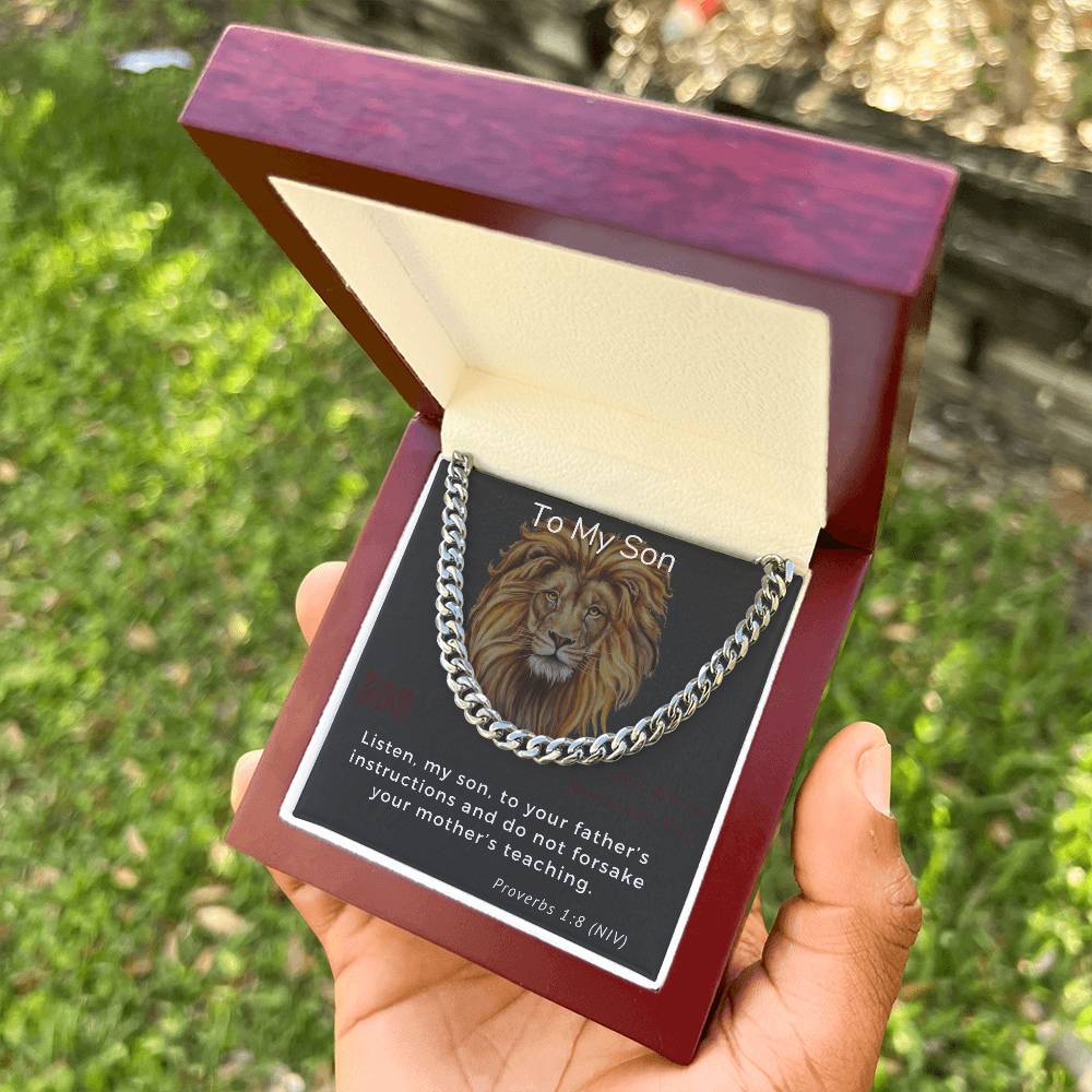 To My Son Cuban Link Chain