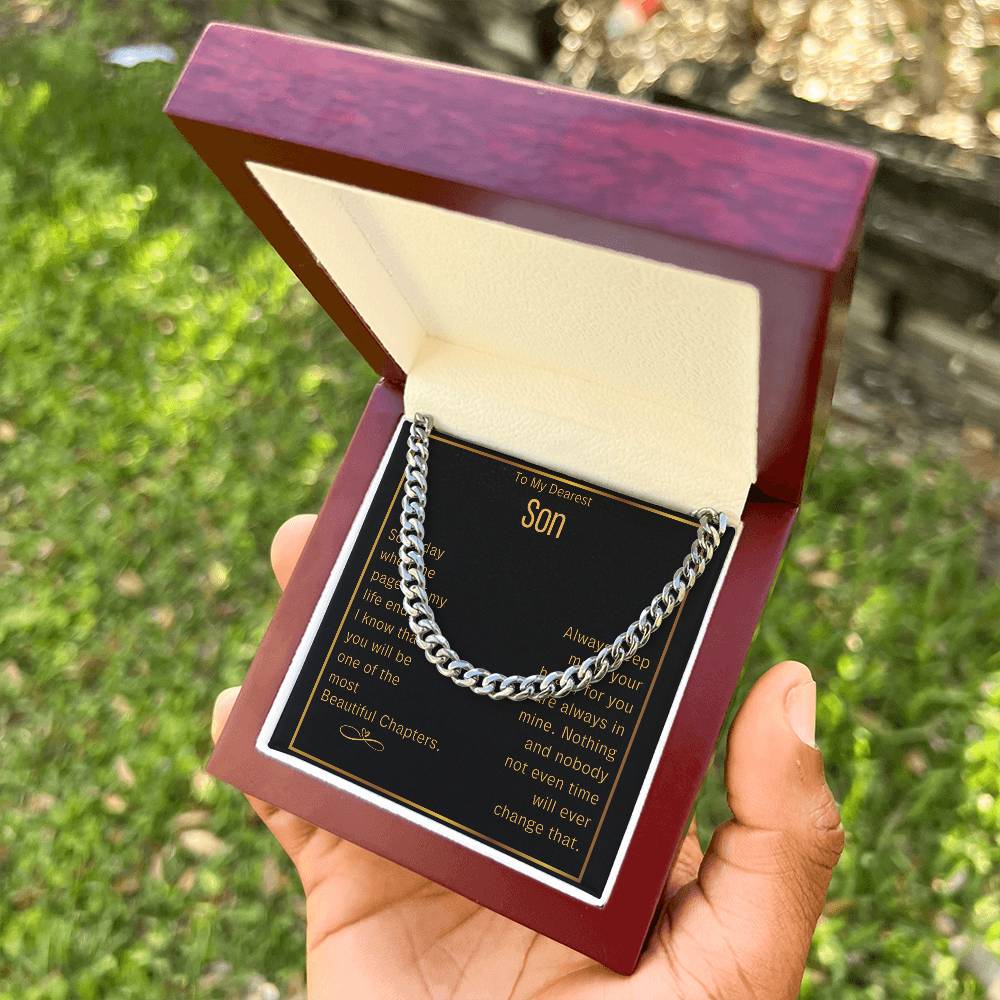 To My Son Gift From Mom  Christmas Gift For Son From Mom  Son Cuban Link Chain Necklace  Sentimental Meaningful Gifts