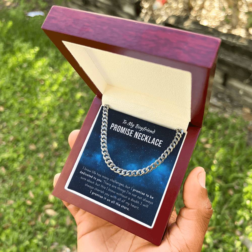Promise Necklace For Him - Christmas Gift Cuban Link Chain
