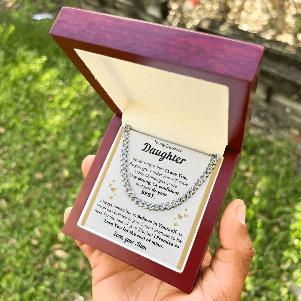 Daughter Just Do Your Best - Cuban Link Chain - Clm22