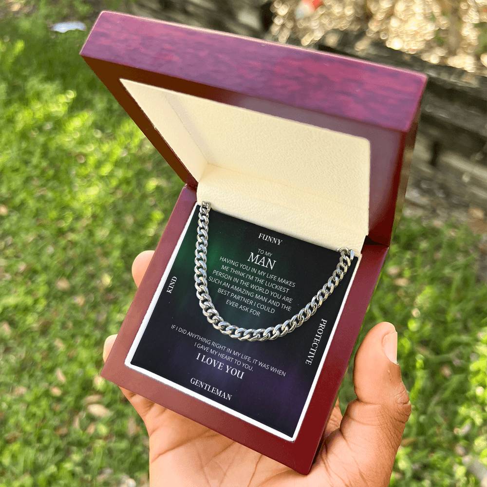 I Gave My Heart To You Cuban Link Chain Necklace Aurora Original