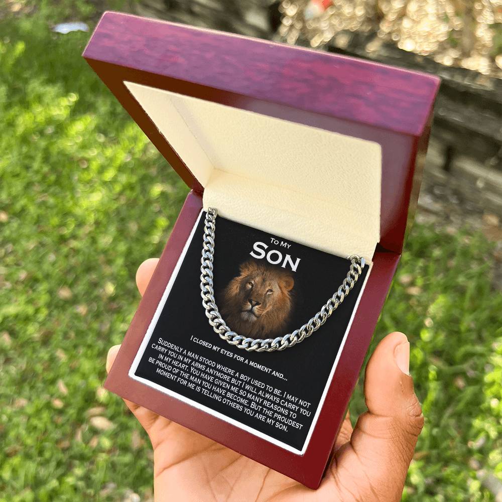 To My Son  Solid Cuban Chain Necklace Cuban Link Chain