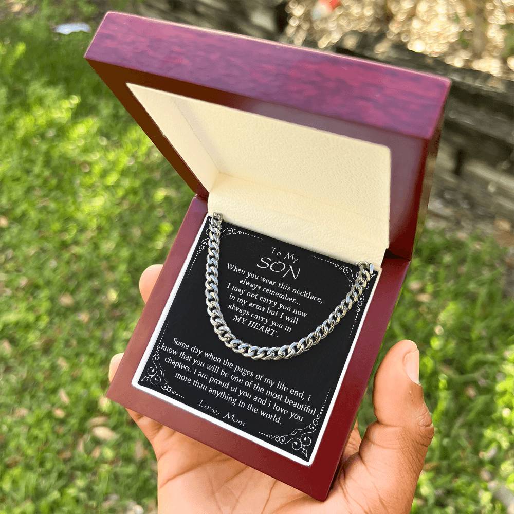 To My Son Necklace Son Gifts From Mom Son Cuban Chain Necklace Mother To Son Gifts Gifts For Son Birthday Unique Gifts Cuban Link Chain