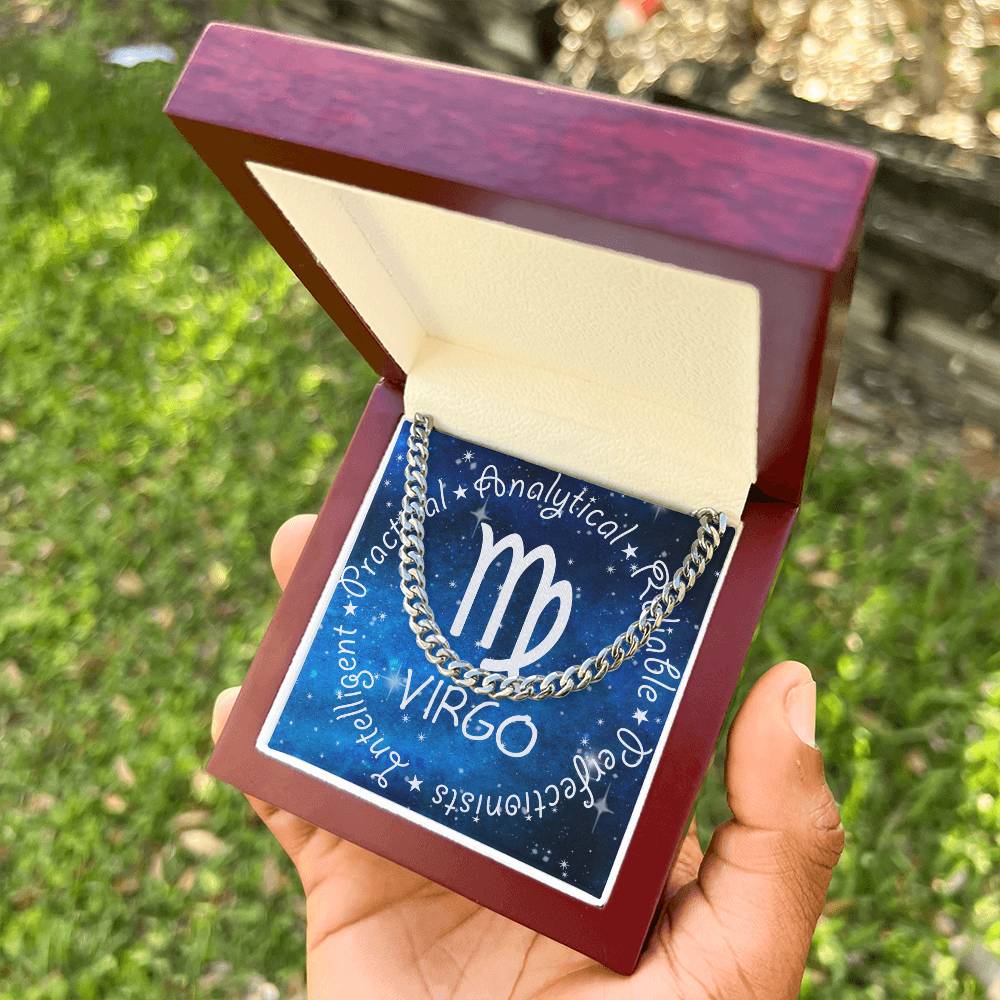 Cuban Link Chain Necklace - Virgo Theme