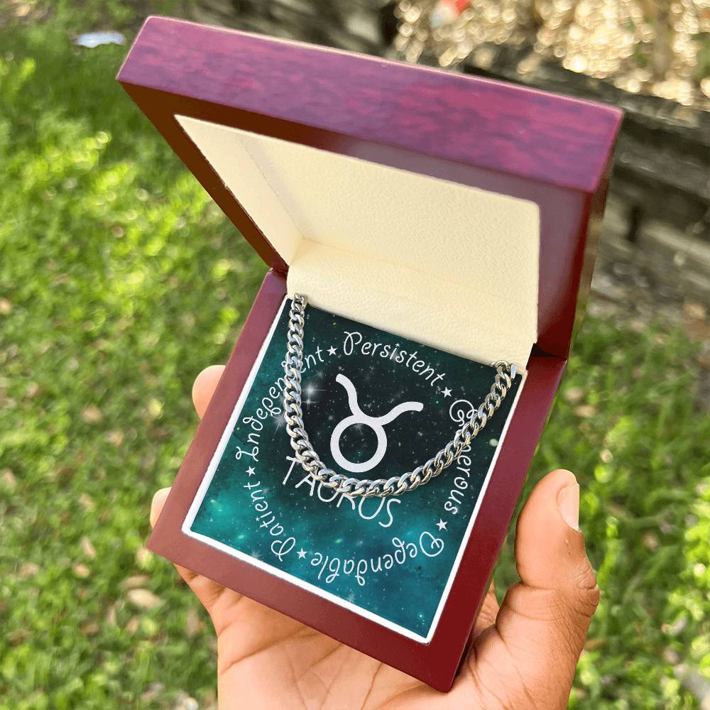 Cuban Link Chain Necklace - Taurus Theme