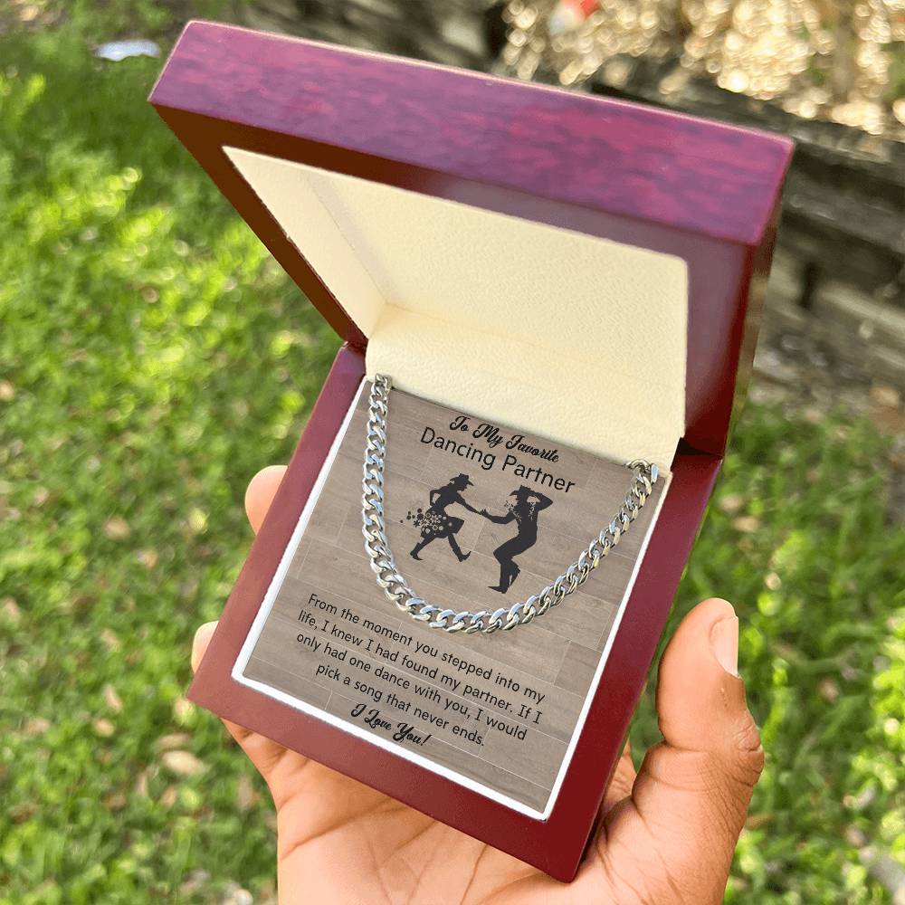 To My Dancing Partner - Line Dancers For Life - Men's Thick Link Chain Cuban Link Chain