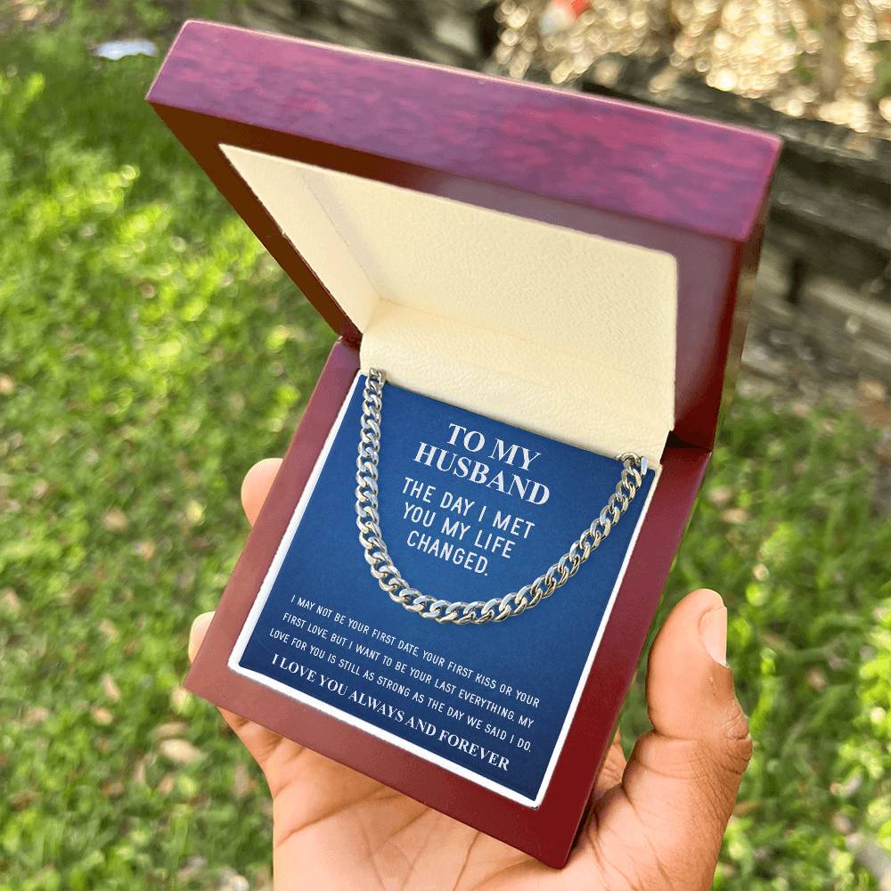 Husband Fathers Day Gift Silver Cuban Link Chain For Men Husband Birthday Gift Anniversary Gift For Husband From Wife