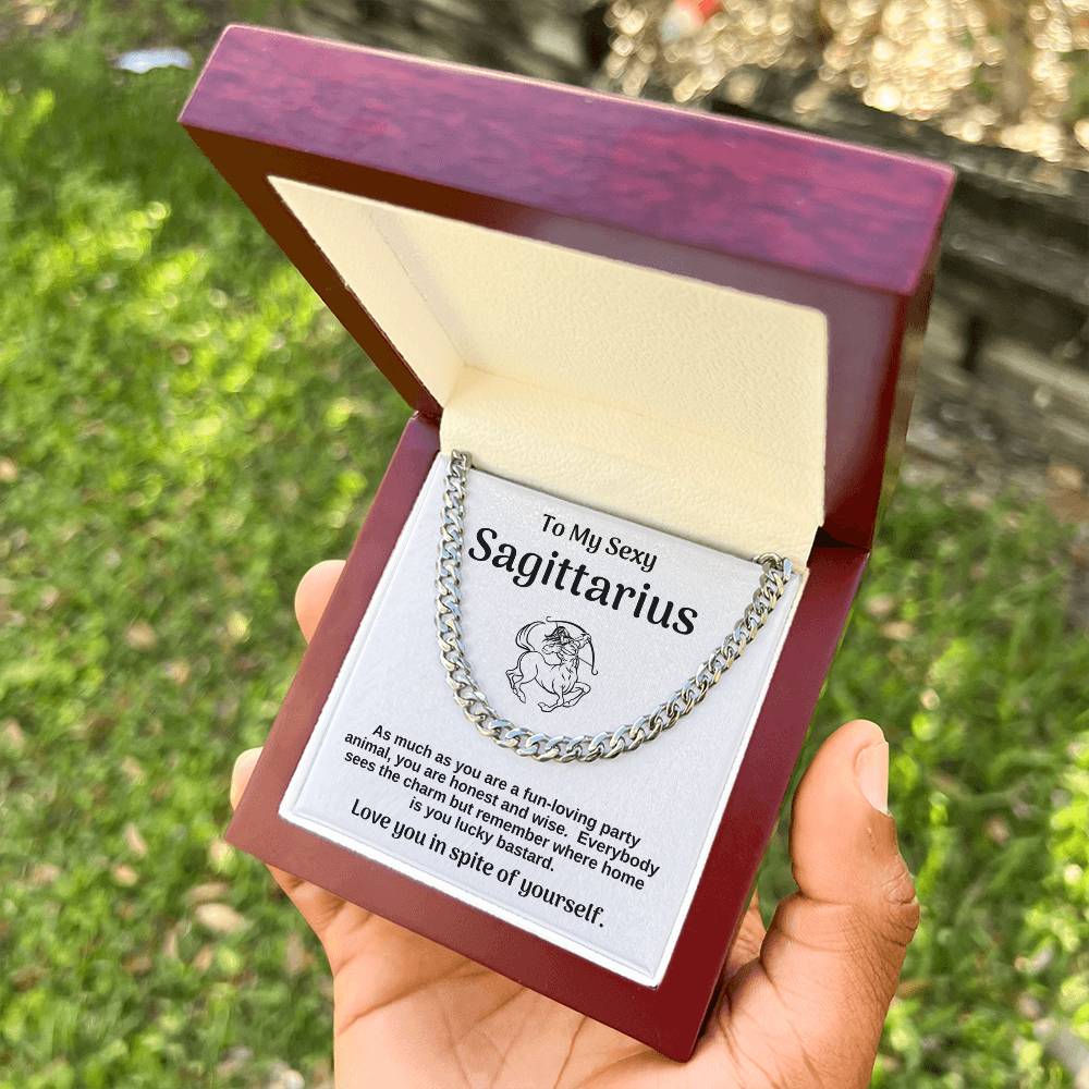 To Sexy Sagittarius Cuban Chain Necklace Gift For Husband Cuban Link Chain