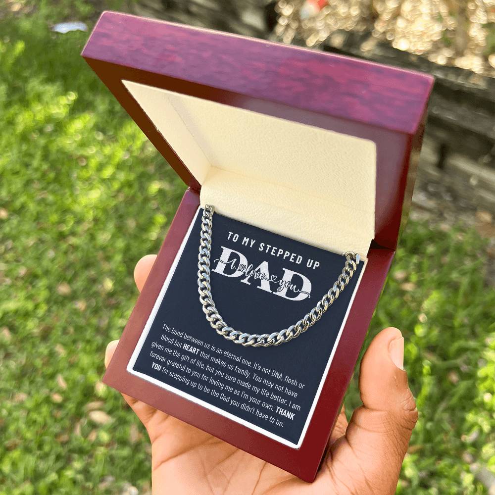 Step Dad Fathers Day Gift Cuban Link Chain Necklacebirthday Present For Bonus Dad Step Father Wedding Gift Step Dad Ch
