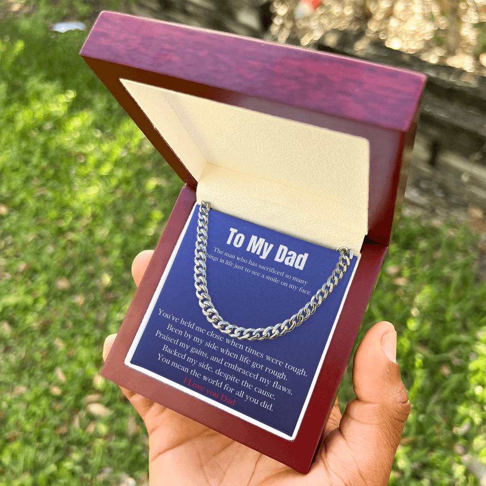 To My Dad Cuban Link Chain