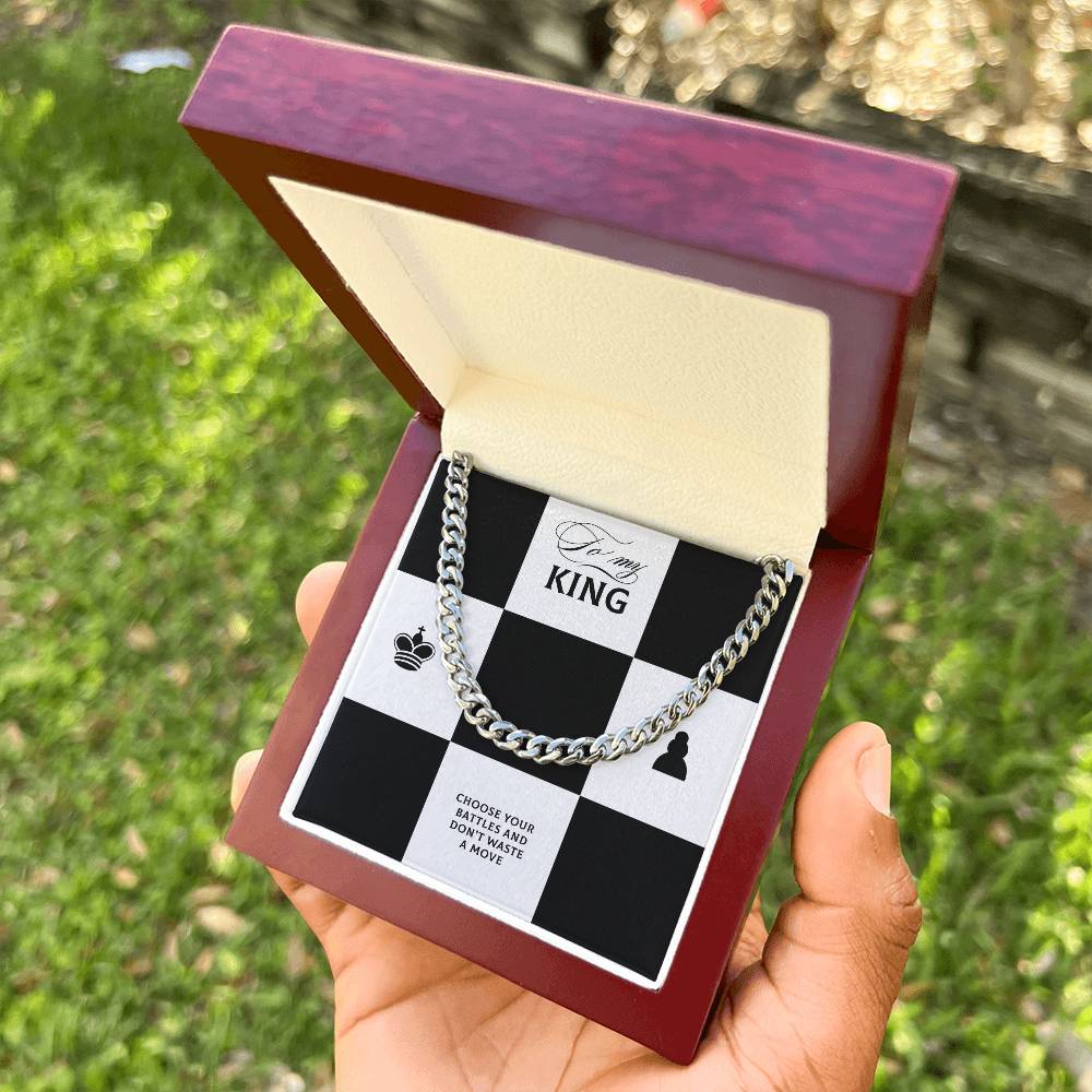 To My King Cuban Link Chain Gift To Husband   Boyfriend  Fiancé  Gifts For Him Men Chain Necklaces