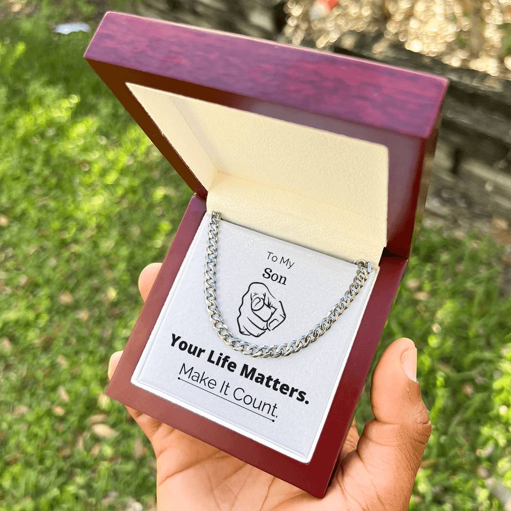 You Matter All Lives Matter Cuban Link Chain Cuban Chain Christmas Gift Police Lives Matter Gift For Son Necklace Gift