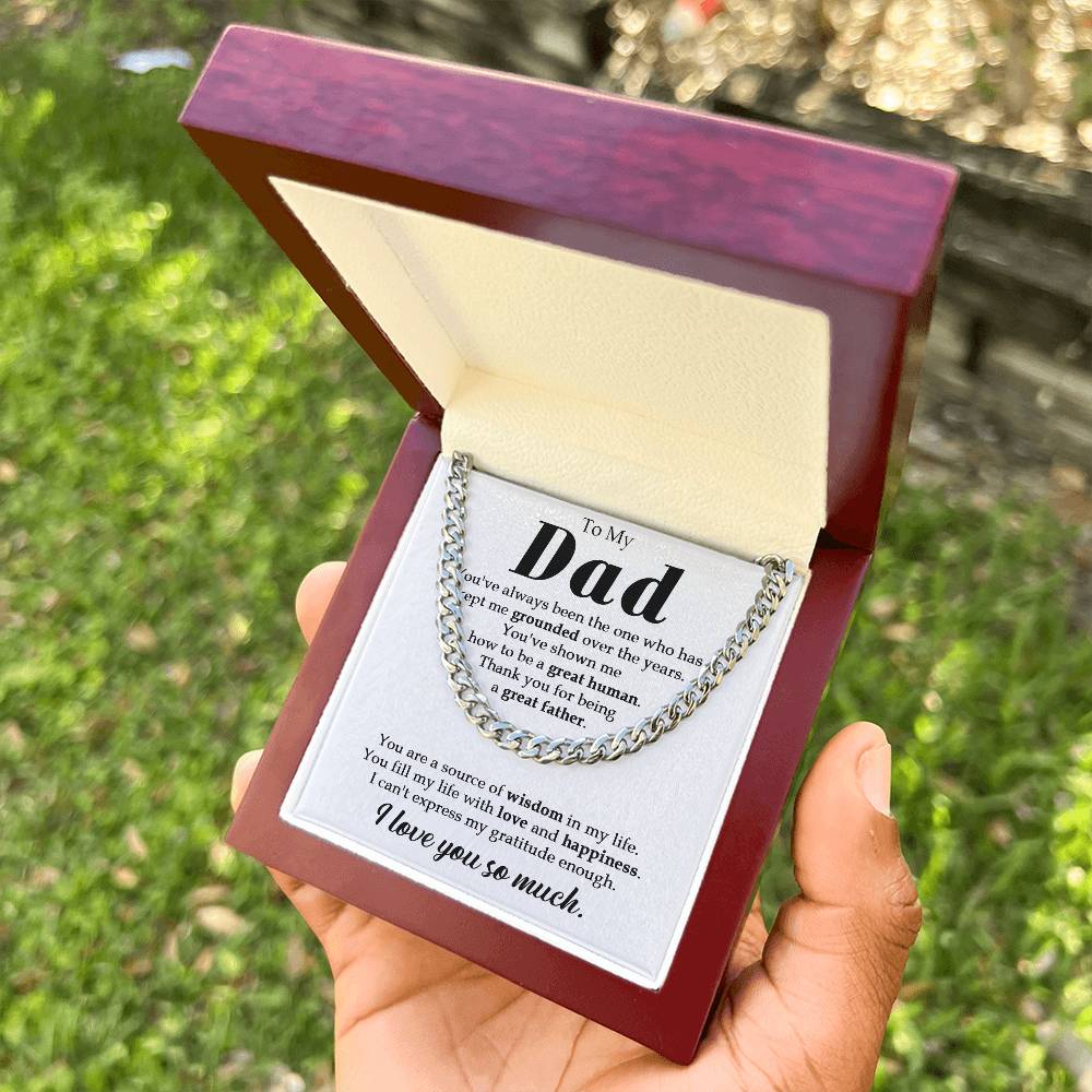 To My Dad Cuban Chain Necklace Gifts For Dad From Daughterson Fathers Day Gift Dad Birthday Gift Cuban Link Chain
