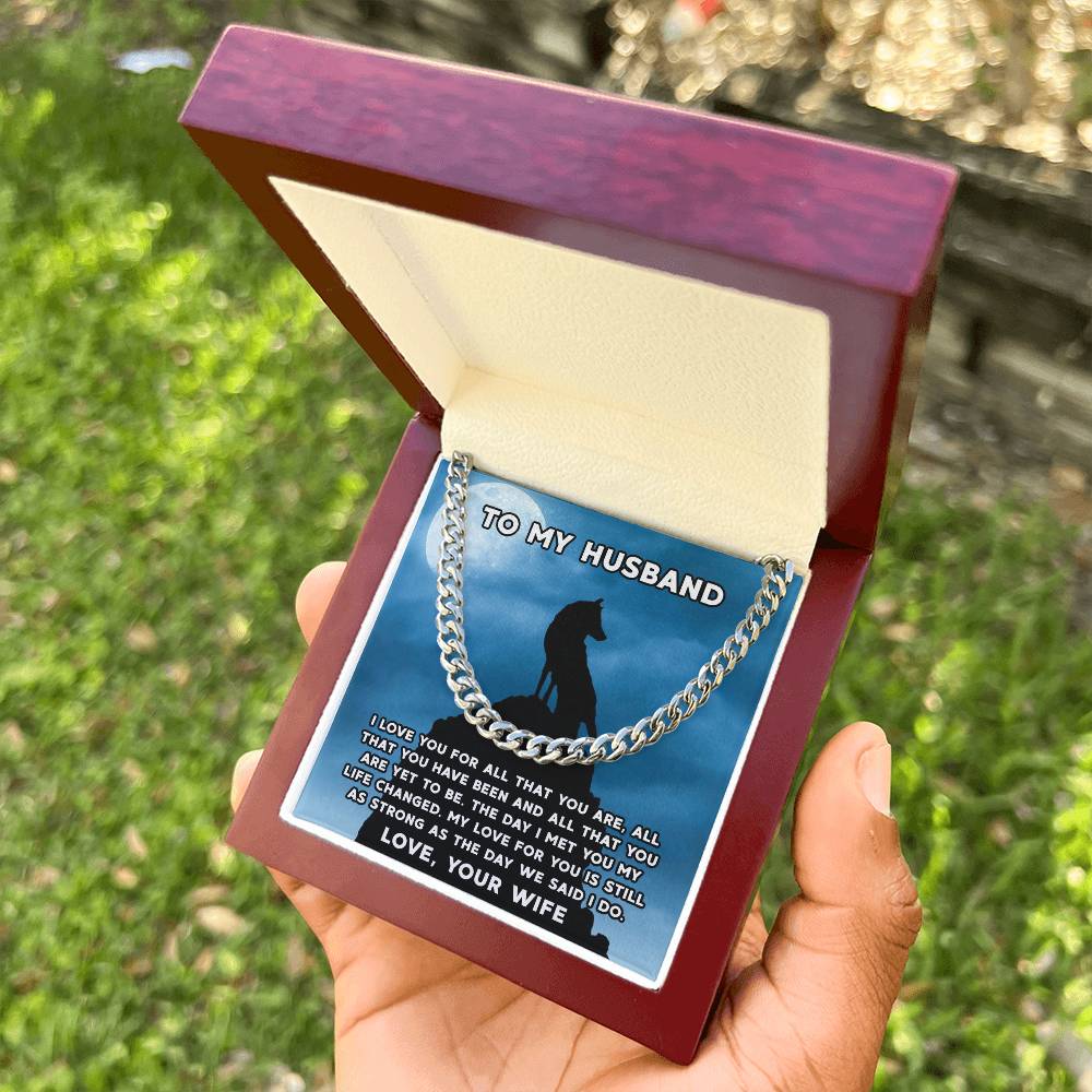 Husband Fathers Day Gift Silver Cuban Link Chain For Men Husband Birthday Gift Anniversary Gift For Husband From Wife