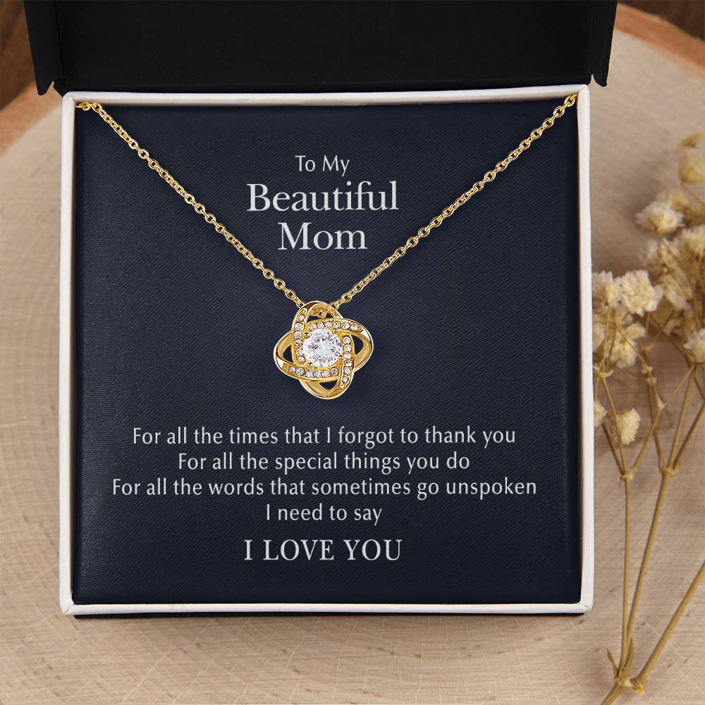 My Beautiful Mom Love Knot Necklace