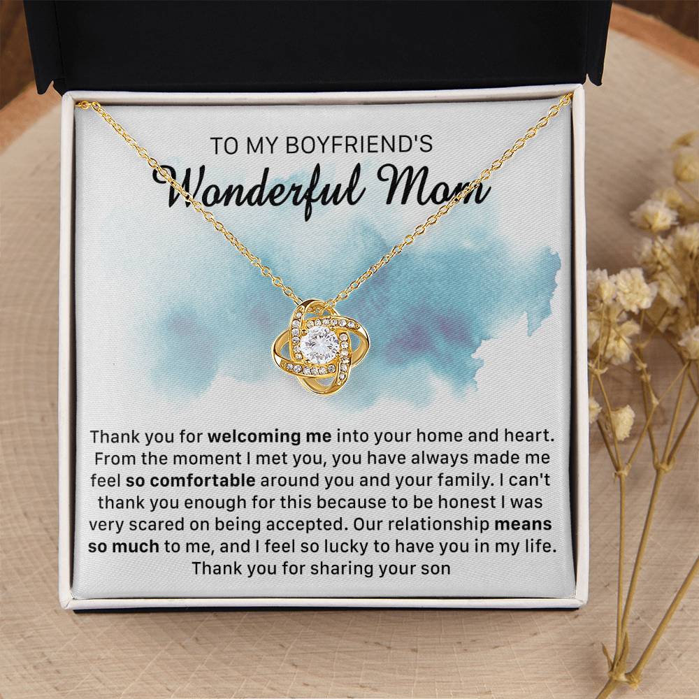 Gift For Boyfriend's Mom Comfortable Accepted Love Knot Necklace Love Knot Necklace