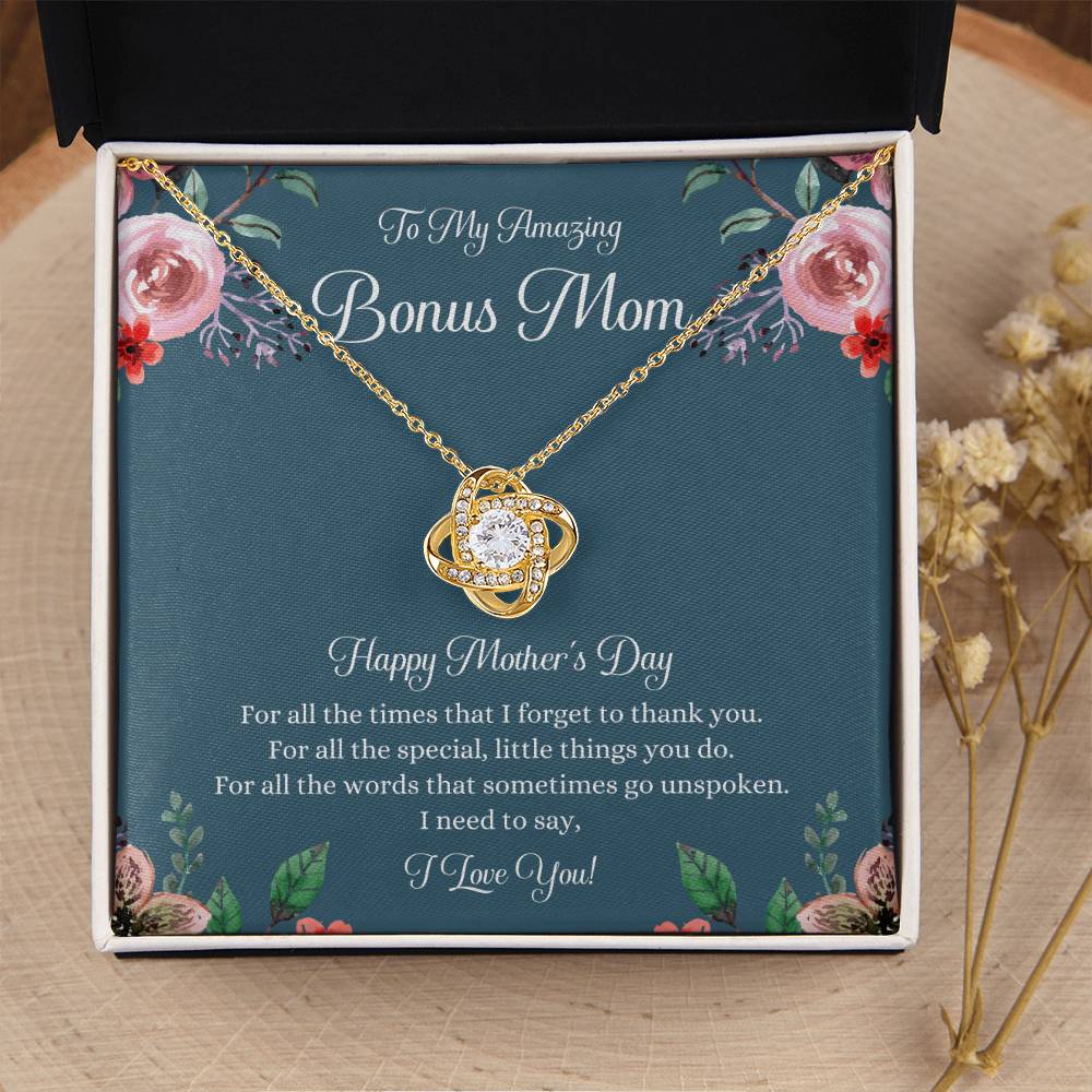 Bonus Mom Necklace Mothers Day Gift Daughter To Mom Gift Bonus Mom Step Mom Gift Present For Stepmom On Mothers Day Stepmom Necklace 1 Love Knot Necklace
