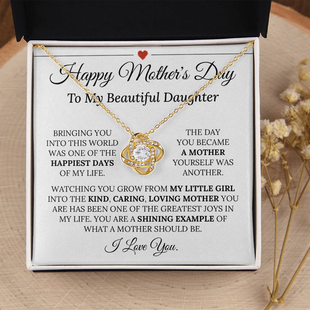 Heartfelt Mother's Day Gift For Daughter 1 Love Knot Necklace