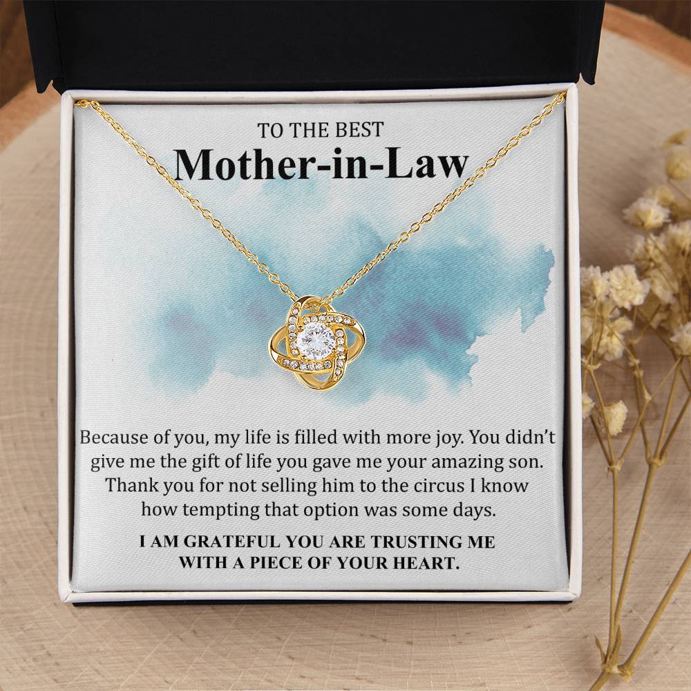 Gift For Mother-In-Law More Joy 4 Love Knot Necklace Love Knot Necklace