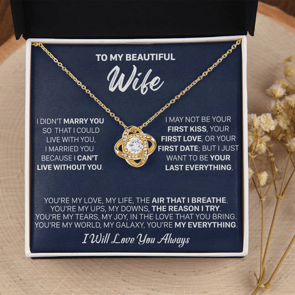 Gift For Wife - Lux Marry I Breath Love Knot Necklace Love Knot Necklace