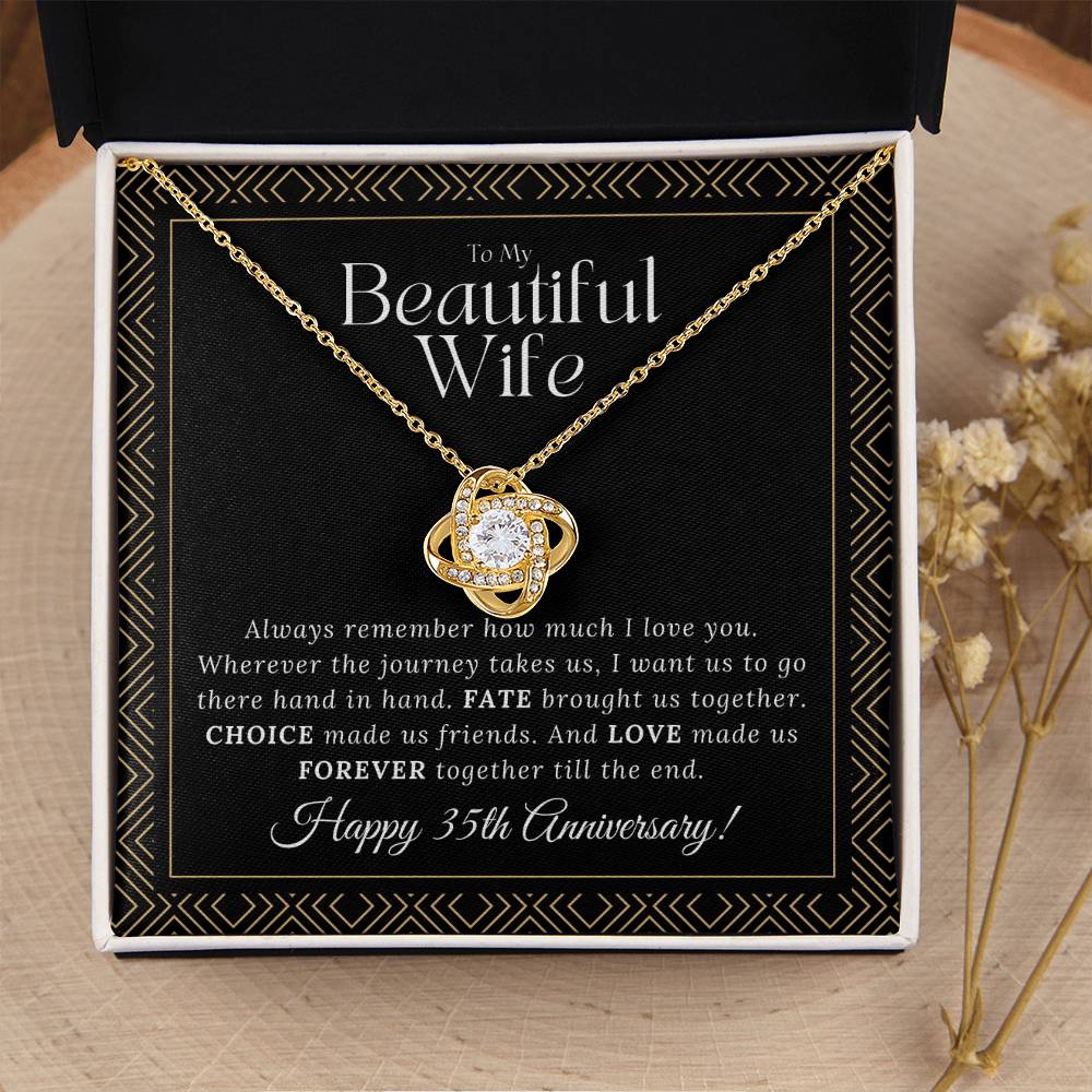 35 Year Anniversary Gift For Wife 35 Year Anniversary Gifts 35 Year Wedding Anniversary Gift Ideas 35Th Wedding Anniversary Gift For Her Love Knot Necklace