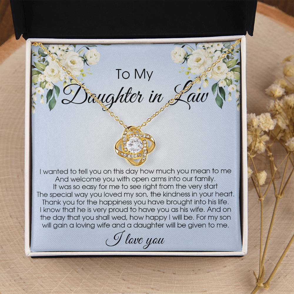Daughter-In-Law Gift Necklace Wedding Gift Jewelry From Mother-In Law Gift For Bride Love Knot Necklace