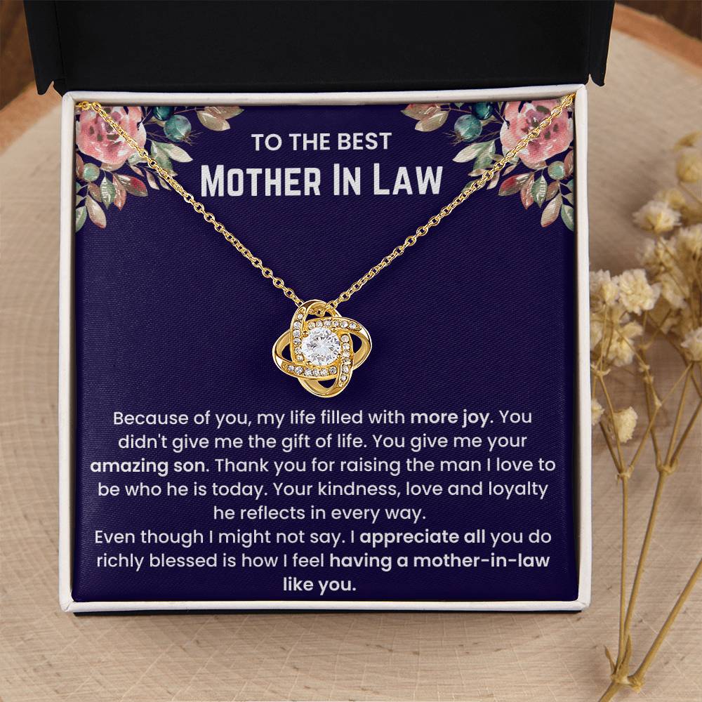 Mother In Law - Because Of You Love Knot Necklace