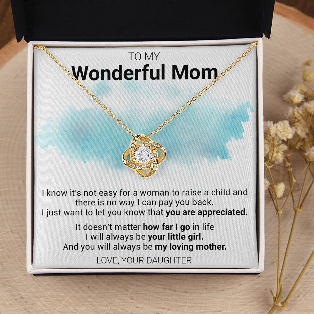 Gift For Mom - My Loving Mother - Love Knot Love Knot Necklace