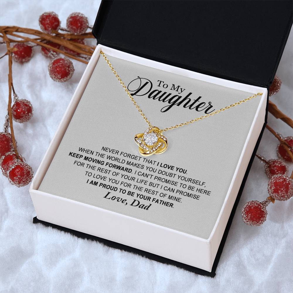 Daughter - Proud To Be Your Father - Love Knot Necklace