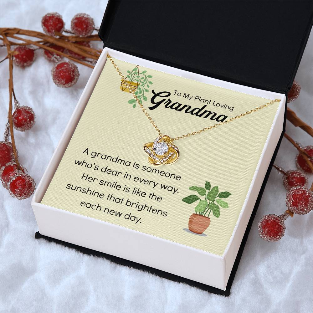 Plant Loving Gifts For Mothers Day Presents For Grandma Birthday Plant Lover Gift From Granddaughter Necklace Gift From Grandkids Love Knot Necklace