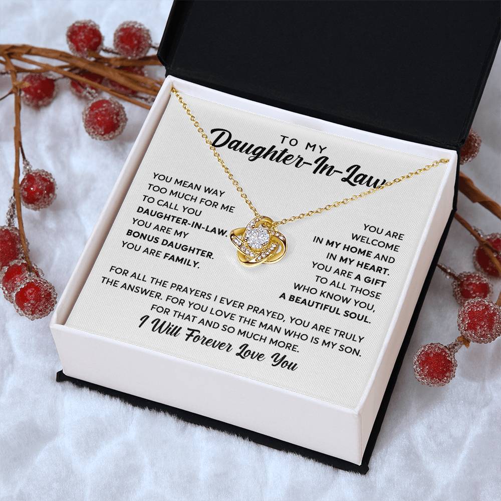 Daughter-In-Law - You Are Family - Necklace Love Knot Necklace