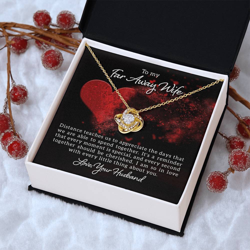 To My Wife Necklace - Anniversary Gift For Wife Birthday Gift For Wife Gift For Wife Necklace For Wife Gift For Wife Birthday Love Knot Necklace