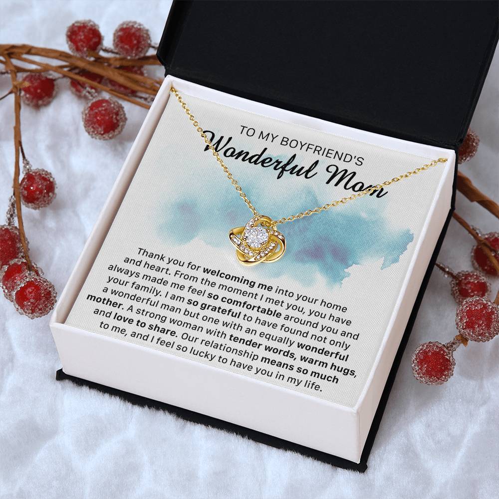 Gift For Boyfriend's Mom Comfortable Wonderful Mother Love Knot Necklace Love Knot Necklace