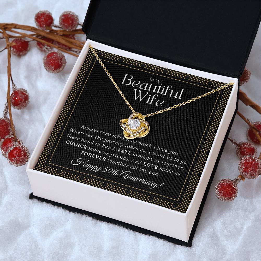 59 Year Anniversary Gift For Wife 59 Year Anniversary Gifts 59 Year Wedding Anniversary Gift Ideas 59Th Wedding Anniversary Gift For Her Love Knot Necklace