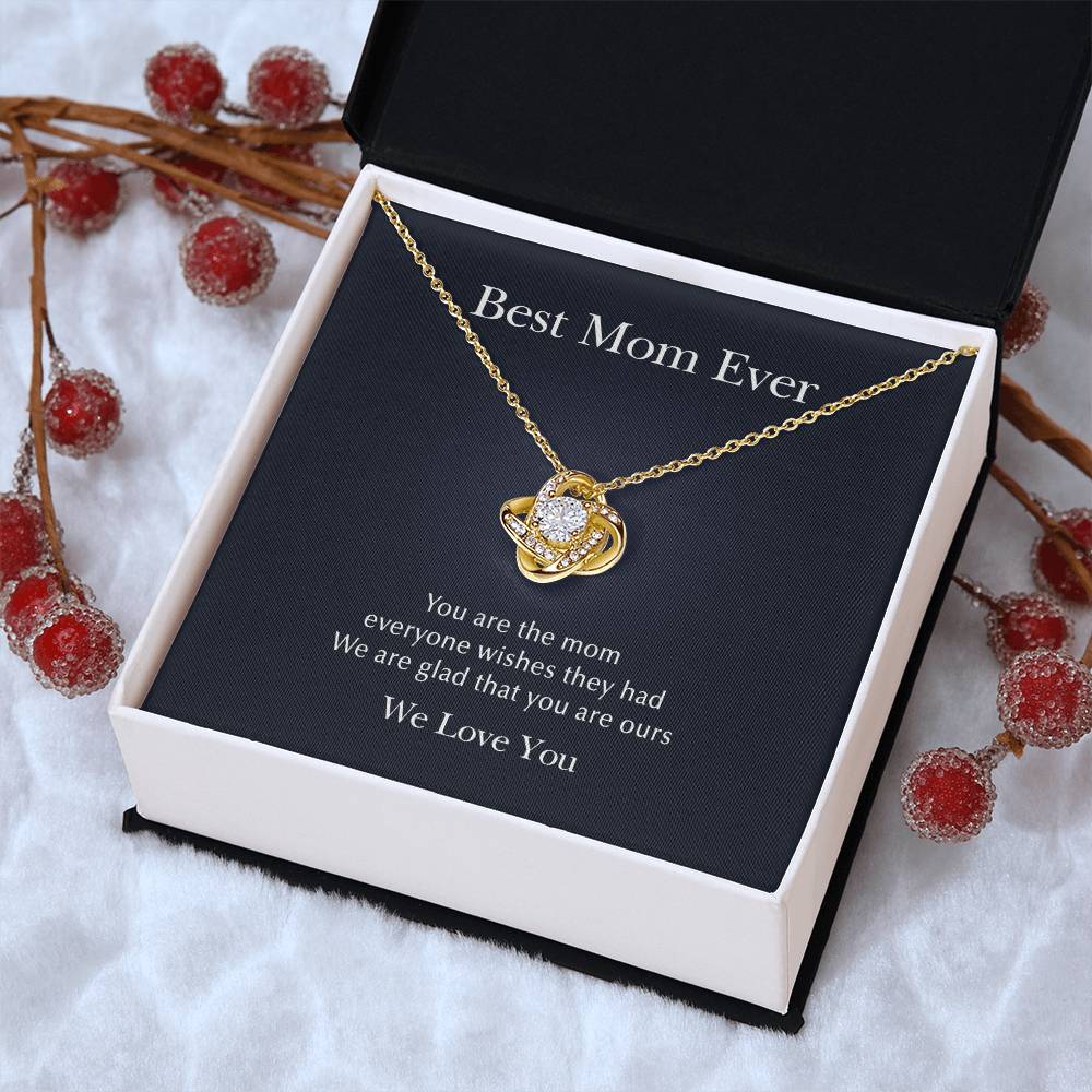 Glad That You Are Ours Love Knot Necklace