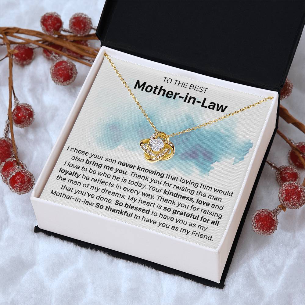 Gift For Mother-In-Law Never Knowing Reflects Love Knot Necklace Love Knot Necklace