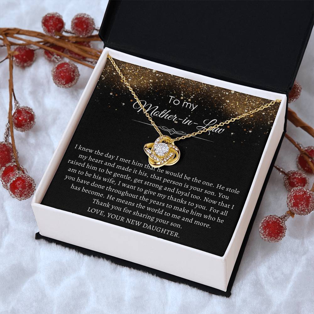 Love Knot Necklace Mother-In-Law - Thank You For Sharing Your Son Love Knot Necklace