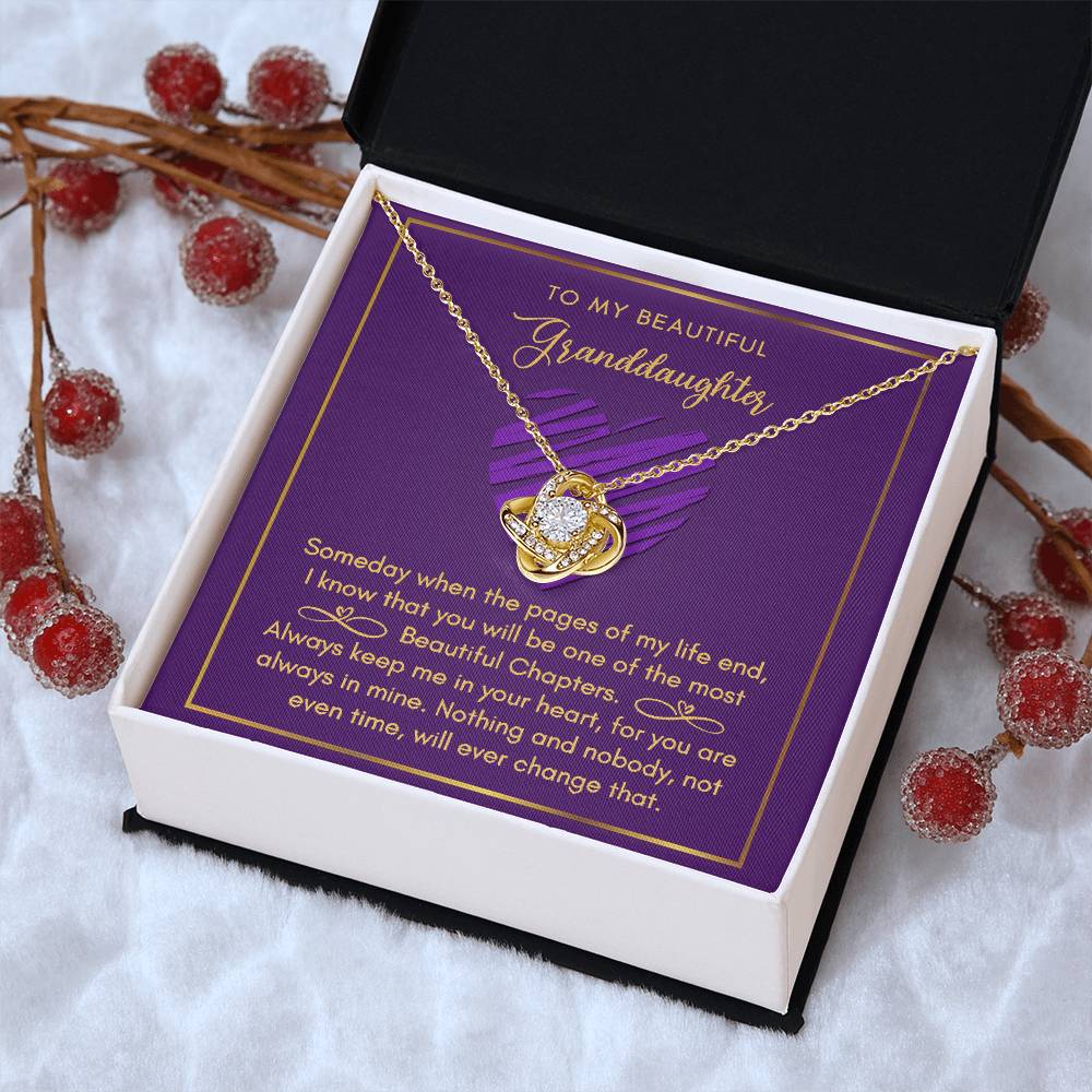 To My Beautiful Granddaughter Love Knot Necklace Love Knot Necklace