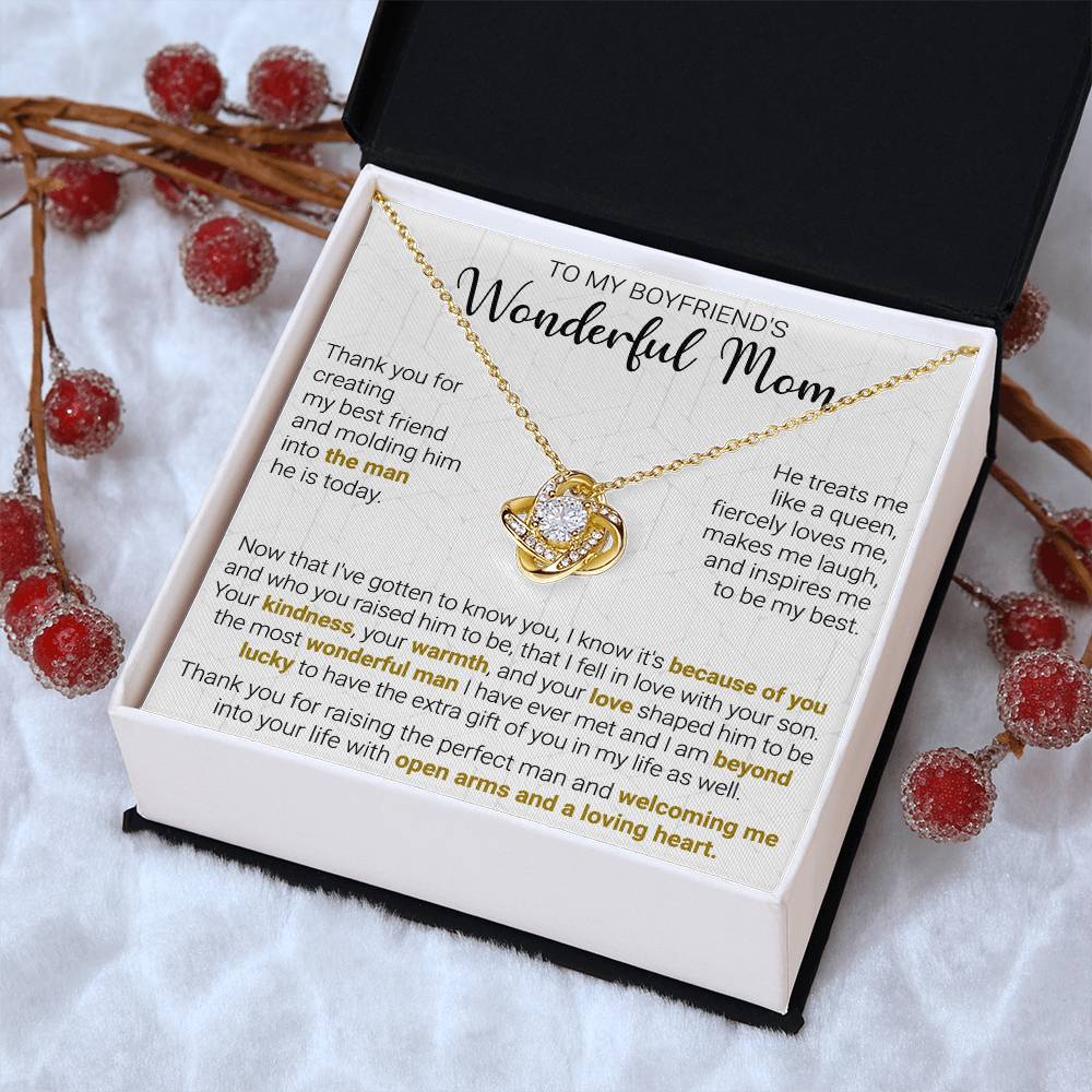 Gift For Boyfriend's Mom - Because Of You - Love Knot Love Knot Necklace