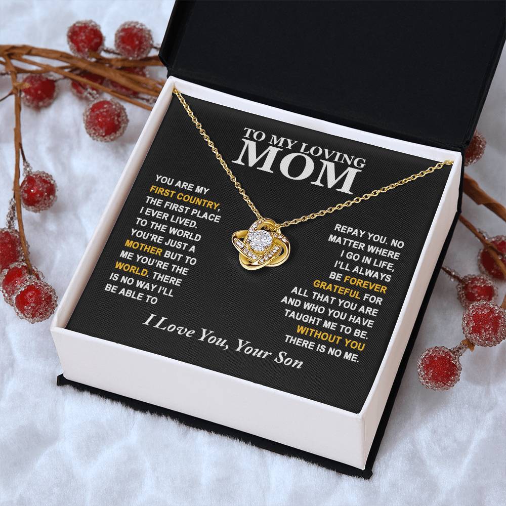 Mom - Forever Grateful - Necklace Love Knot Necklace