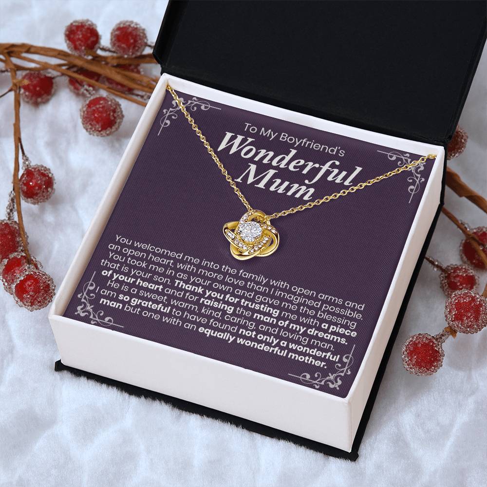 To My Boyfriend's Wonderful Mum - The Love Knot Necklace 1 Love Knot Necklace