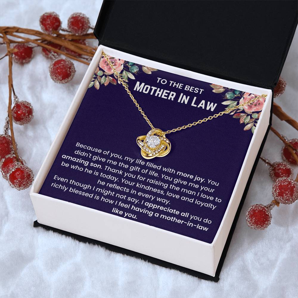 Mother In Law - Because Of You Love Knot Necklace
