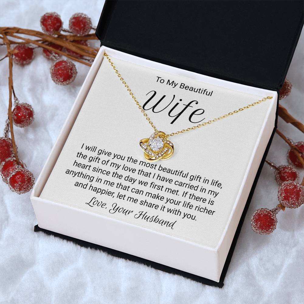 Gift For Wife On Anniversary - Love Knot Necklace Love Knot Necklace