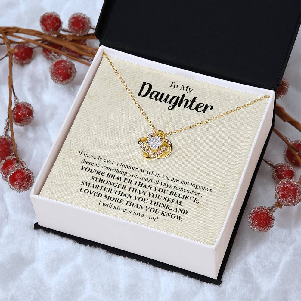 To My Daughter Necklace Gift From Mom Mothers Day Gift For Daughter From Mother Sentimental Jewelry Gifts For Daughter From Mom 4 Love Knot Necklace