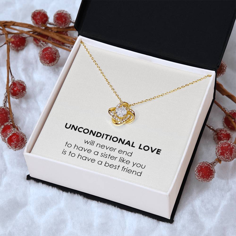 Sterling Silver Unconditional Love Necklace Love Knot Necklace